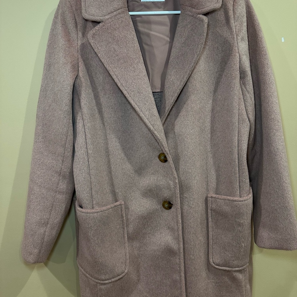 Women's Classic Mauve Pink Pea Coat